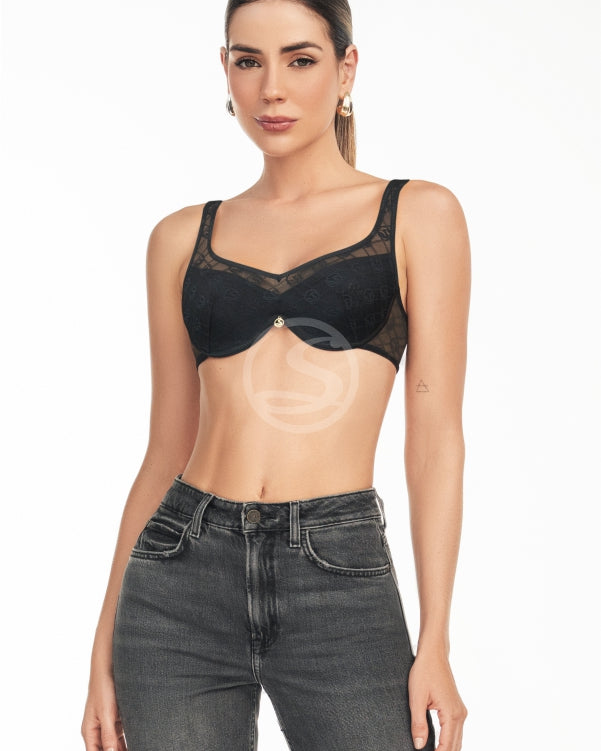 Bralette Fioré Negro Logo manía Santísimas Ref. S-629