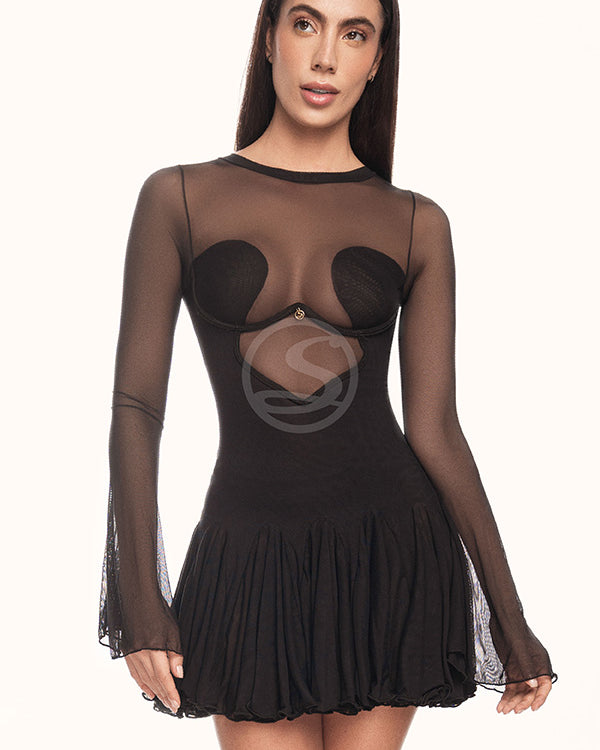 Vestido Cañón Negro Santísimas Ref. S-608