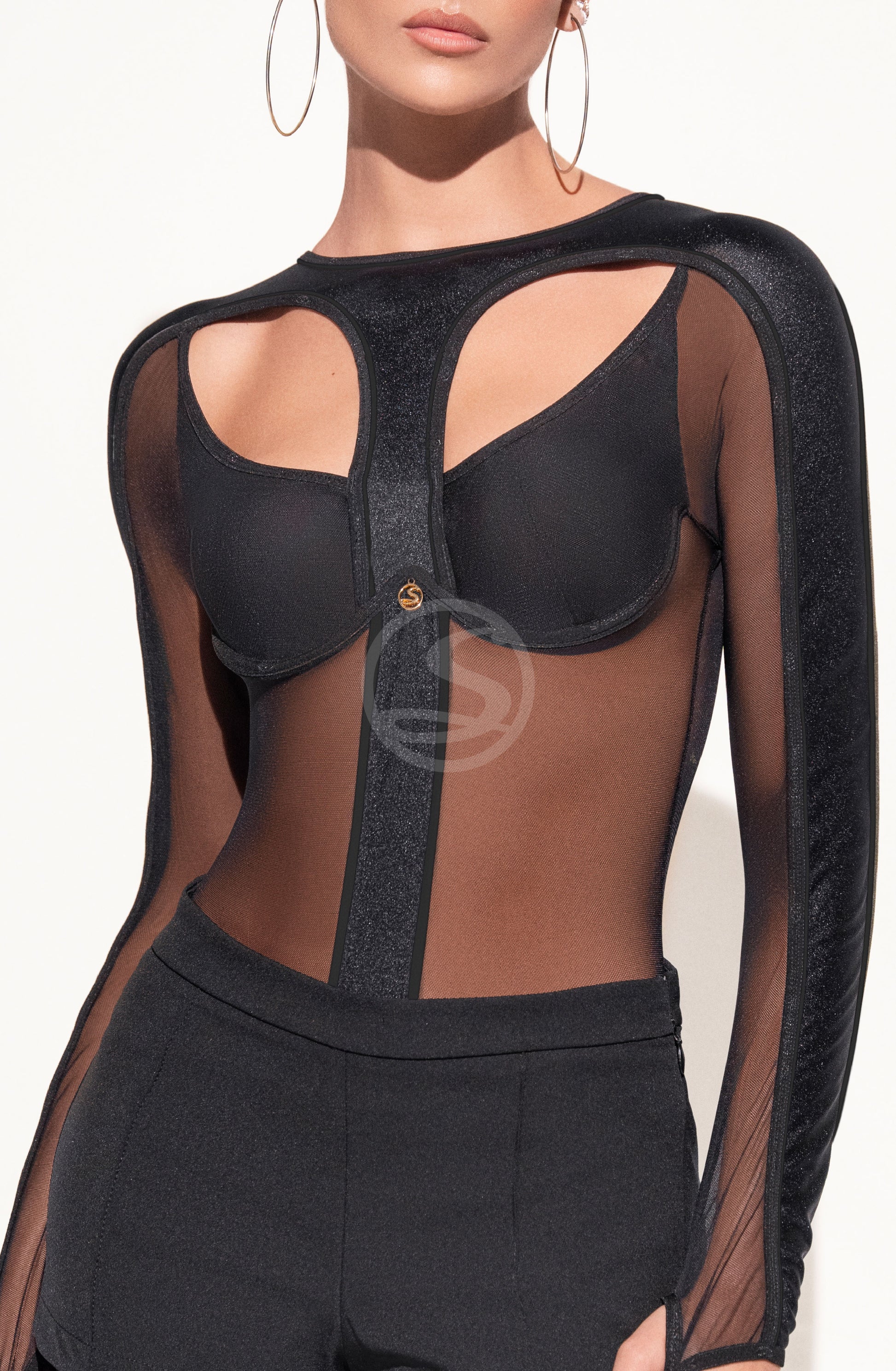 Body Fina Negro Santísimas Ref. S-552