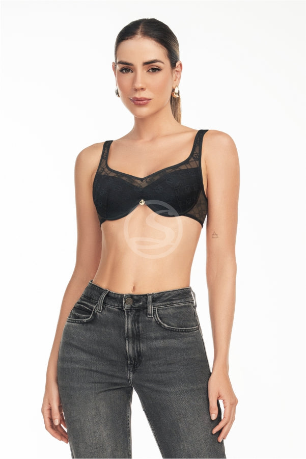 Bralette Fioré Negro Logo manía Santísimas Ref. S-629