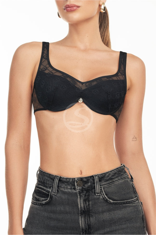 Bralette Fioré Negro Logo manía Santísimas Ref. S-629