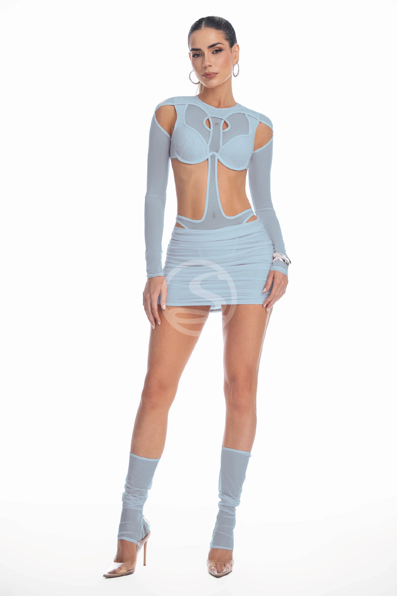 Body Nucleo y Falda Horizonte Azul Cristal Santisimas