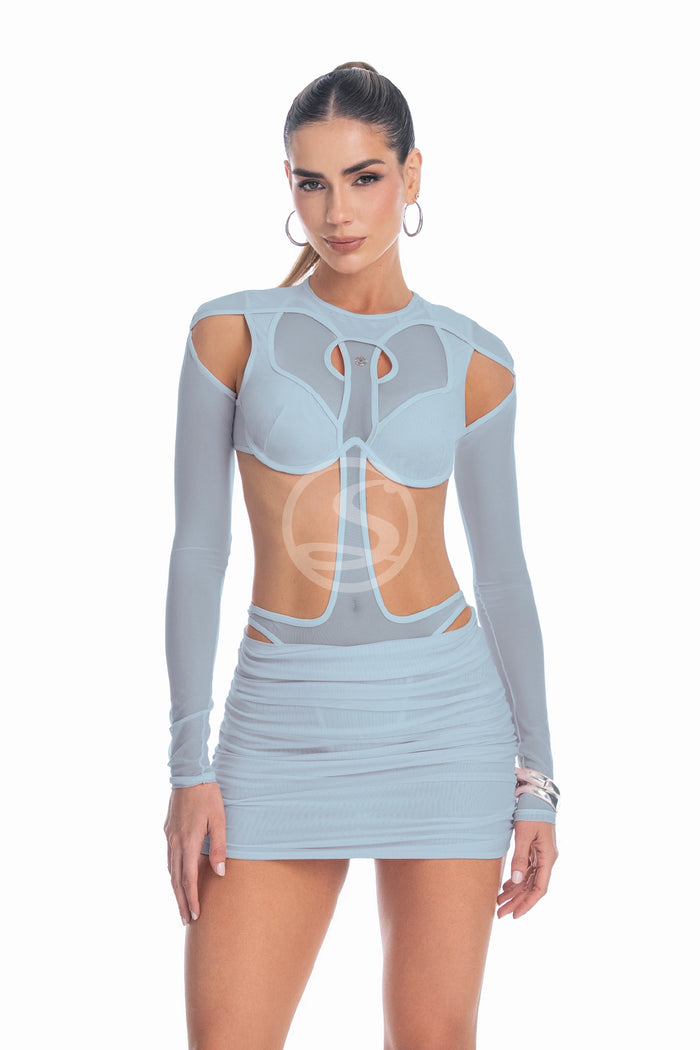 Body Nucleo y Falda Horizonte Azul Cristal Santisimas
