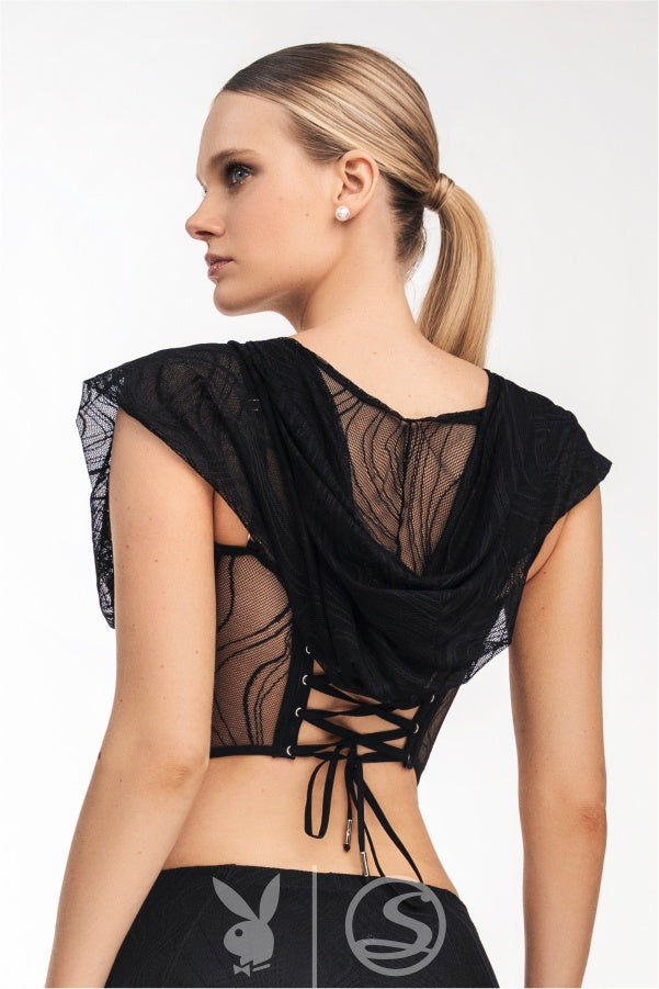 Corsé Enigma Negro Playboy x Santísimas Ref. S-653