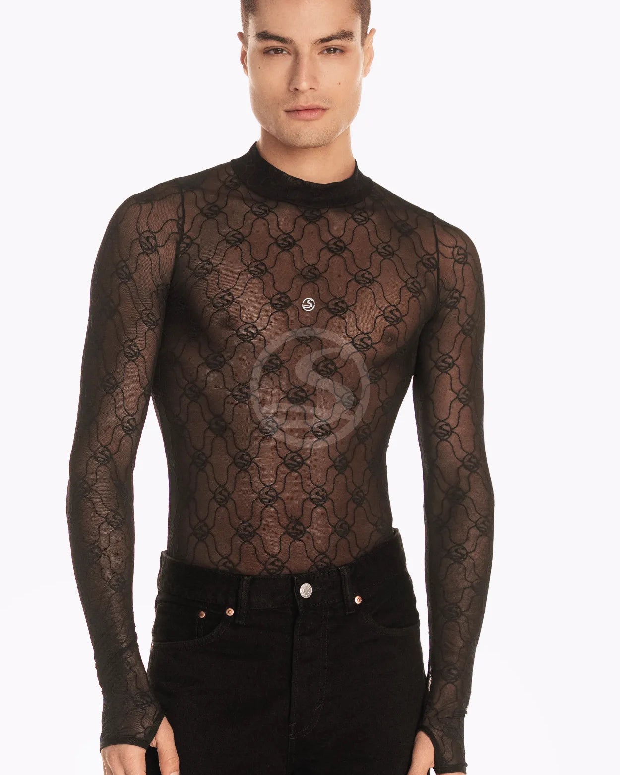 Mesh Linaje Negro Santísimas Men Ref. S-669 MESH LINAJE