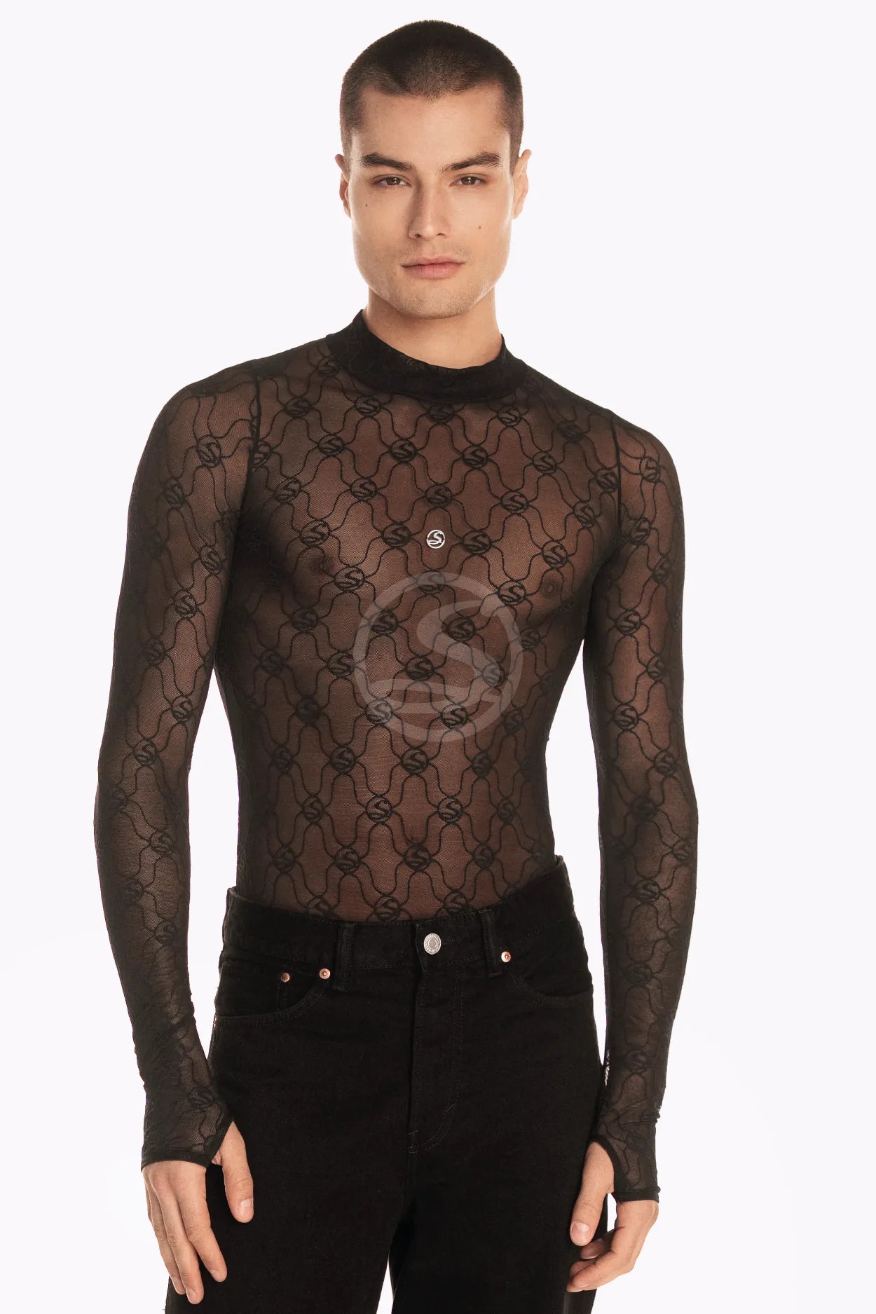 Mesh Linaje Negro Santísimas Men Ref. S-669