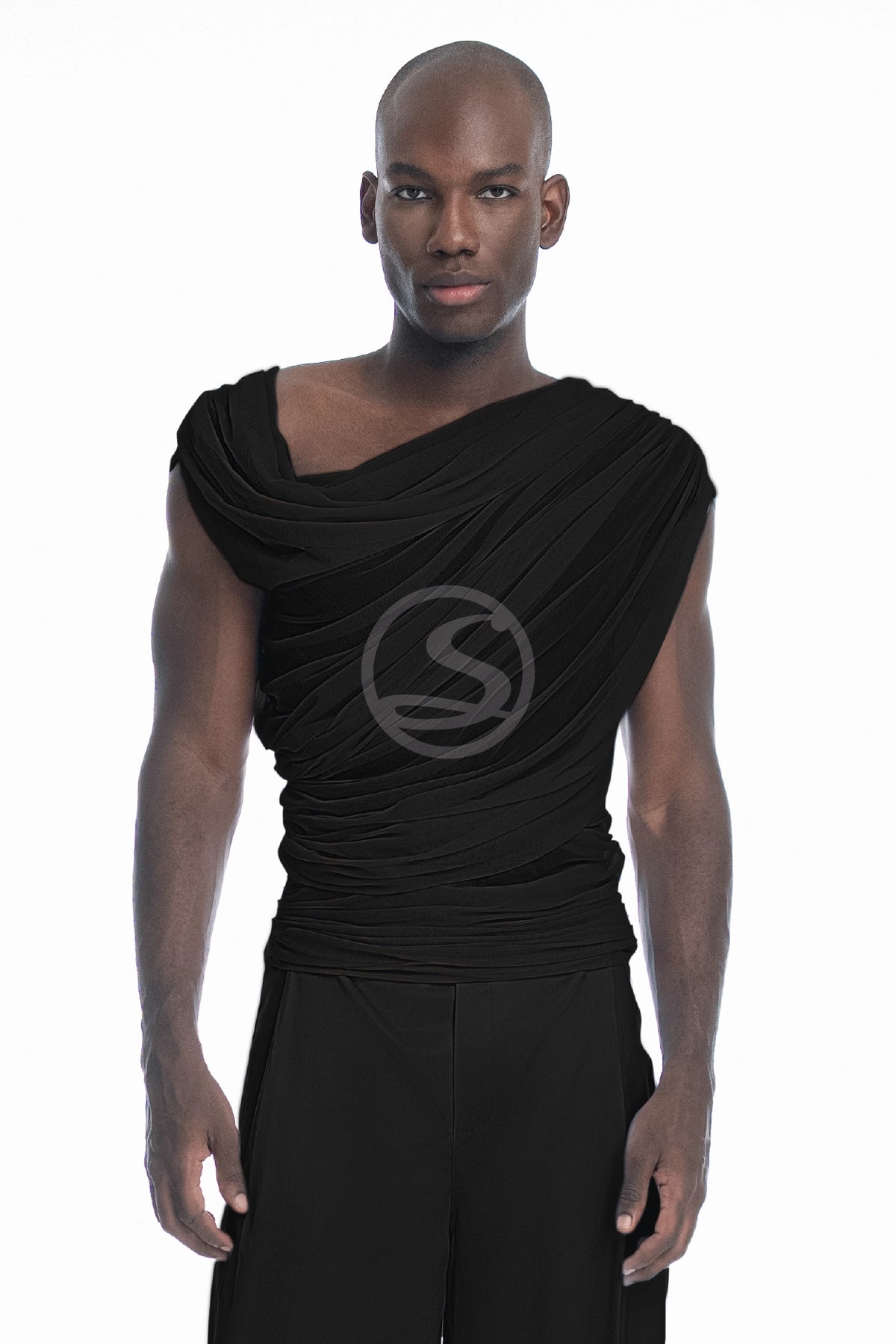 Mesh Drapeado Nadir Negro Men Santísimas Ref. S - 723