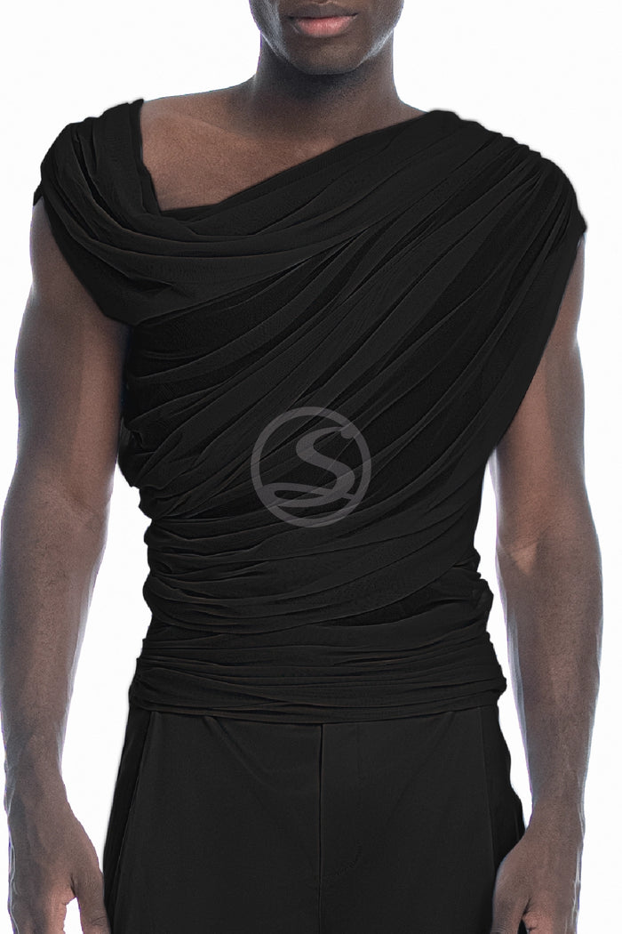Mesh Drapeado Nadir Negro Men Santísimas Ref. S - 723