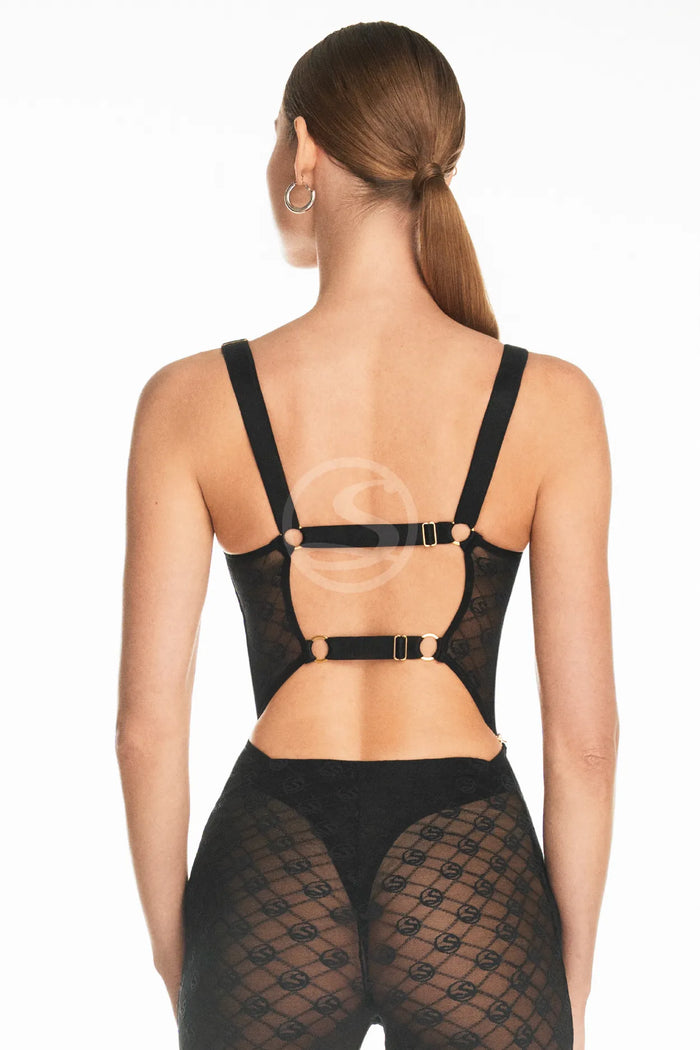 Set Bralette con Panty Neitiry en Malla Santisimas Ref. S-459