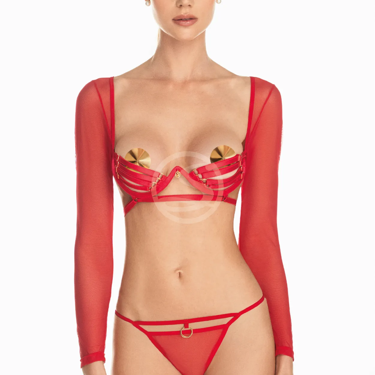 Set de Lenceria Harley Rojo Santisimas Ref. S-416