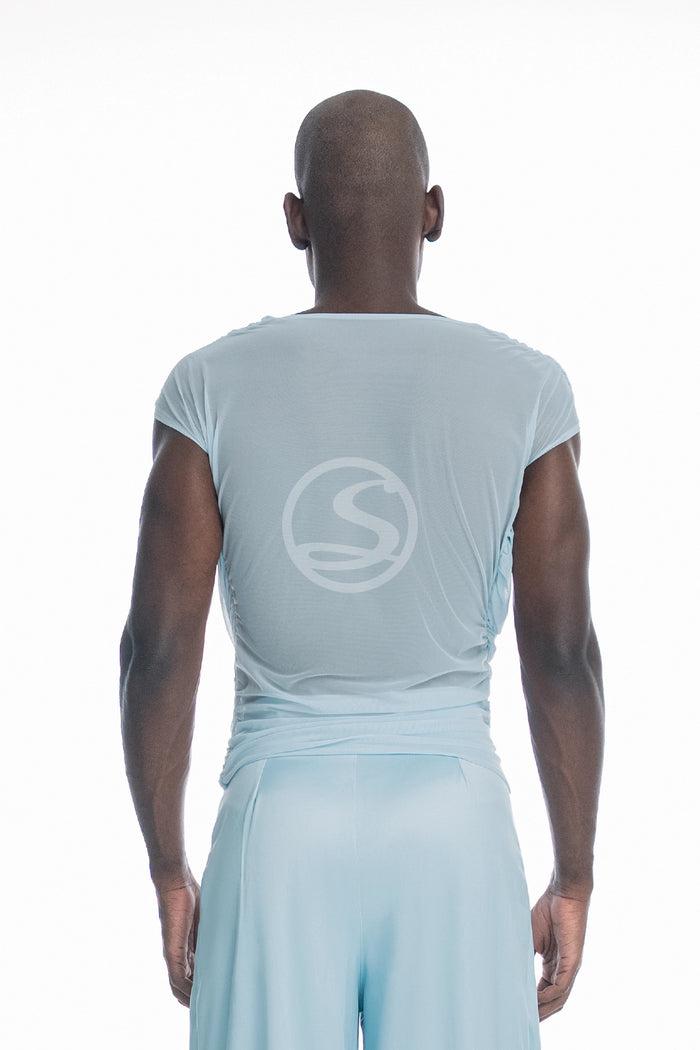 Mesh Drapeado Nadir Azul Cristal Men Santísimas Ref. S - 723