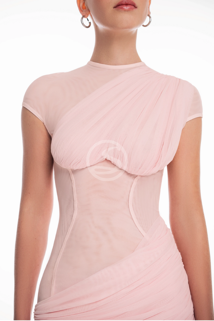Vestido Presencia Rosa Aura Ref S-722